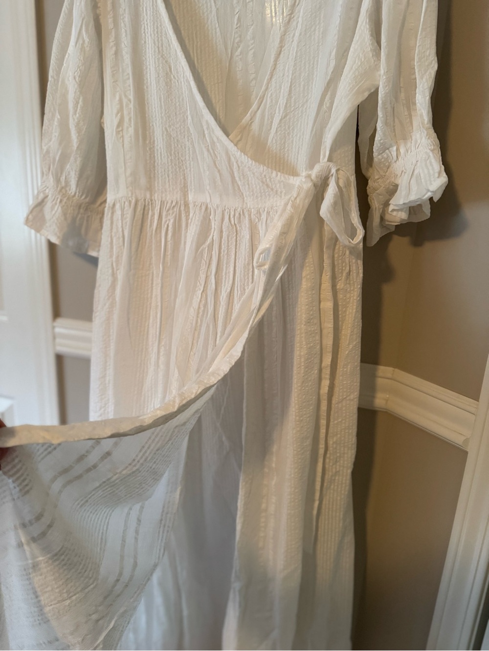 Daughters of India Uma Wrap Maxi Dress in White - Picture 5 of 14